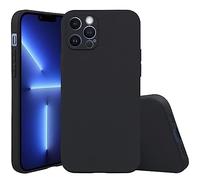 Fresnour Adatto per iPhone 13 ProMax 6,7 pollici, cover bumper trasparente, resistente ai graffi (nero opaco)