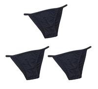 FRESQA 3 Pezzi di Mutandine da Donna Slip Bikini di Grandi Dimensioni Vita Bassa Mutande Sexy Femminile di Seta del Ghiaccio Cotone Solido Biforcazione Biancheria Intima Perizoma