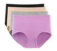 FRESQA 4 Pz/Lotto Mutandine di Cotone Biancheria Intima delle Donne Plus Size Slip di Colore Solido Ragazze Mutandine A Vita Alta Senza Soluzione di continuità Lingerie Sexy per la Femmina