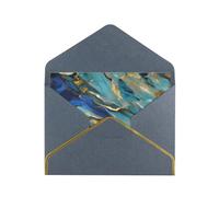 FRESQA Azurite Teal e Foil Gold Oil Marble Pattern ideale per matrimoni, amicizie e vacanze | Realizzato in carta perlescente di alta qualità