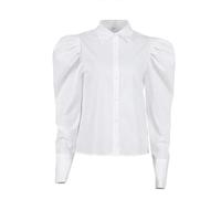 FRESQA Camicia Bianca Camicetta Casual Oversize da Donna Camicetta Autunnale Monopetto Femminile con Maniche a Sbuffo Camicie Eleganti con Colletto rovesciato da Donna
