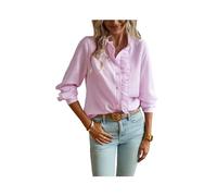 FRESQA Camicia Bianca da Donna Autunno Manica Lunga Top Femminile Elegante Moda Monopetto Camicette Casual a Righe da Ufficio da Donna
