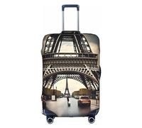 FRESQA Compass and Old World Maps - Protezione elastica per valigia da viaggio, design unico per bagaglio a mano, Parigi Street Torre Eiffel, 80