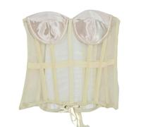 FRESQA Corsetto da donna Bustier con reggiseno Maglia trasparente Cintura modellante Gilet senza spalline Corpetti push up dalla XXS alla 5XL