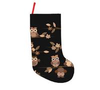 FRESQA Simpatici calzini natalizi con gufetti marroni in stile patchwork di alta qualità, decorazioni natalizie per una casa festiva