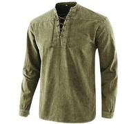 FRESQA Tunica Medievale da Cavaliere da Uomo, Vintage, con Lacci, rinascimentali, Camicie Romane, Costume di Halloween per Adulti, Cosplay di Pirati Vichinghi per Appuntamenti