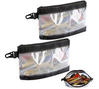 FRETONBA 2 Pezzi Borsa Porta Attrezzi Materiale Pvc Trasparente, Borsa Attrezzi Lavoro Impermeabile e Antistatico, Astuccio Piccolo Gancio In Metallo, Small Tool Zipper Pouch
