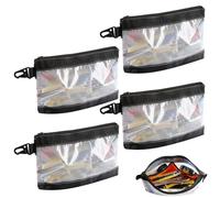 FRETONBA 4 Pezzi Borsa Porta Attrezzi Materiale Pvc Trasparente, Borsa Attrezzi Lavoro Impermeabile e Antistatico, Astuccio Piccolo Gancio In Metallo, Small Tool Zipper Pouch