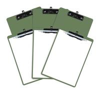FRETONBA 6 Pezzi Portablocco A4, Cartellina Rigida con Portapenne, Portablocchi in Plastica Con Ganci Retrattili, Porta Fogli A4 da Scrivania per Scuola, Ufficio e Biblioteca (Verde)
