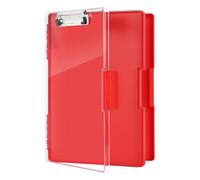 FRETONBA Portablocco Formato A4 con Vano Portaoggetti, Rosso