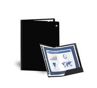 FRETONBA Portalistini A4 Pieghevole, Portalistino A4 con 30 Buste Trasparenti, Cartellina con Elastico, Raccoglitore Porta Documenti PP, Art Portfolio Folder per Certificati, Spartiti, Listino, Nero