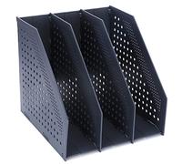 FRETONBA Portariviste pieghevole, formato A4, Portariviste a 3 Scomparti | Organizzatore da Scrivania per Ufficio e Conservazione, Organizer da Scrivania per Scuola, Grigio Scuro, Grigio Scuro