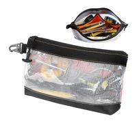 FRETONBA Small Tool Zipper Pouch, Borsa Porta Attrezzi Materiale Pvc Trasparente, Borsa Attrezzi Lavoro Impermeabile e Antistatico, Astuccio Piccolo Gancio In Metallo