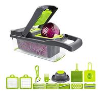 Fretrecy 14 in 1 Tagliaverdure Elettrodomestici Da Cucina, Mandolino Verdure Grattuggia Tagliapasta Tagliafrutta Tagliapatate Tritatutto per Cipolle Uova Separatore