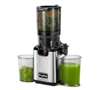 Fretta Estrattore di succo a masticazione lenta 250 W, tecnologia a pressione a freddo per succo ricco di sostanze nutritive, ampio scivolo 135 mm, facile da pulire, senza BPA, argento