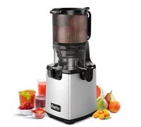 Fretta Estrattore di Succo Verticale a Freddo 250W, Grande Apertura 135 mm, Motore Potente e Silenzioso, Succhi di Frutta e Verdura Intera, Senza BPA, Argento