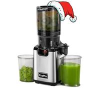 Fretta Slow Juicer, spremiagrumi in acciaio inox, Vincitore del test per frutta e verdura, apertura 135 mm e spremiagrumi da 1,8 l, con funzione inversa, facile da installare (Acciaio Inossidabile)