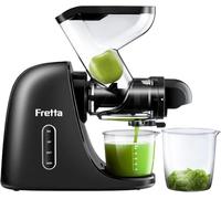 Fretta Spremiagrumi a freddo, ampio 76 mm, doppio scivolo per frutta intera, auto-inversione e estrazione ad alta resa, senza BPA, macchina per spremiagrumi lenta silenziosa per uso domestico - Facile