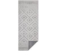 Freundin Home Collection Tappeto reversibile Olympia (80 x 200 cm, utilizzabile su entrambi i lati, 100% polipropilene, resistente e facile da pulire, per balconi, terrazze, soggiorni) grigio