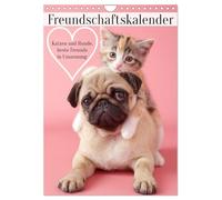 Freundschaftskalender - Katzen und Hunde, beste Freunde in Umarmung (Wandkalender 2026 DIN A4 hoch), CALVENDO Monatskalender: Kalender für Freunde mit ... in Bildern. Perfekt als Geschenk für Freunde.