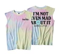 Freya Skye Not Even Mad About It Canotte Unisex Senza Maniche Gilet Uomo Donna Outdoor Streetwear Top, Tintura a nodo., S