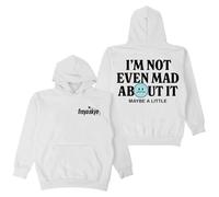 Freya Skye Not Even Mad About It Felpa con cappuccio a maniche lunghe Streetwear uomo donna felpe con cappuccio, bianco, S