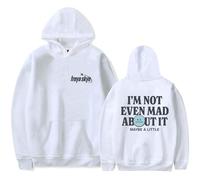 Freya Skye Not Even Mad About It Felpa con cappuccio da donna e uomo, casual, a maniche lunghe, con cappuccio, bianco, S