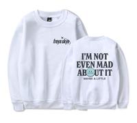 Freya Skye Not Even Mad About It Girocollo Manica Lunga Streetwear Donna Uomo Casual Felpa Moda, bianco, M