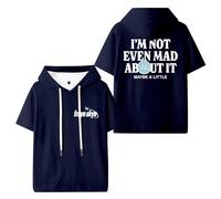 Freya Skye Not Even Mad About It, maglietta con cappuccio, da donna, a maniche corte, casual, streetwear, Marina Militare, M