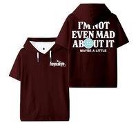 Freya Skye Not Even Mad About It, maglietta con cappuccio, unisex, a maniche corte, da uomo e da donna, Marrone, S