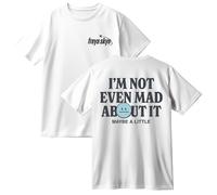 Freya Skye Not Even Mad About It, maglietta in cotone, da uomo e donna, a maniche corte, girocollo, casual, alla moda, bianco, S