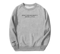 Freya Skye Not Even Mad About It Merch Girocollo Manica Lunga Streetwear Uomo Donna Pullover Felpe, Grigio, M