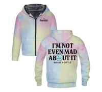 Freya Skye Not Even Mad About It Outerwear Cappotto Manica Lunga Zip Up Felpa Uomo Donna Giacca con Cappuccio Parka, Tintura a nodo., S