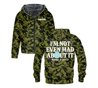 Freya Skye Not Even Mad About It Outerwear Cappotto Manica Lunga Zip Up Felpa Uomo Donna Giacca con Cappuccio Parka, Mimetico, S