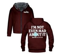 Freya Skye Not Even Mad About It Outerwear Cappotto Manica Lunga Zip Up Felpa Uomo Donna Giacca con Cappuccio Parka, Marrone, S