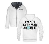 Freya Skye Not Even Mad About It Outerwear Cappotto Manica Lunga Zip Up Felpa Uomo Donna Giacca con Cappuccio Parka, bianco, S