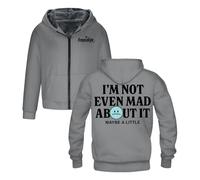 Freya Skye Not Even Mad About It Outerwear Cappotto Manica Lunga Zip Up Felpa Uomo Donna Giacca con Cappuccio Parka, Grigio, S