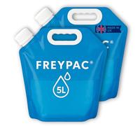 FREYPAC Portabagagli per acqua, 5 l, confezione da 2, senza BPA, pieghevoli, contenitore per acqua da campeggio con manico, prodotto nel Regno Unito