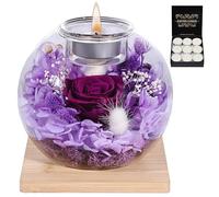 FRFG Eternal Flower, Rosa eterna, Regali di Compleanno per Donne, Vere Rose eterne con Coperchio in Vetro, Regali per Donne, Sorelle, fidanzate per Compleanni, Ringraziamento, Natale (Viola)