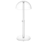 Frfik Acrylic Hat Stand - 40cm Adjustable Holder | Clear Domed Pedestal, Decorative Height Adjustable Storage for Fedora Wigs and Jewelry Display on Bedroom Dresser Closet Table and Boutique