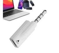 Frfik Adattatore per cuffie da Uśb-c a jack, da tipo C a jack da 3,5 mm, universale, adattatore portatile per auto, cellulare, laptop, convertitore audio Hi-Fi dal design bianco, per casa, ufficio