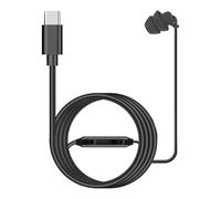 Frfik Auricolari cablati - 119,24 cm, cuffie mono mono in PVC, comfort con microfono, con cancellazione del rumore, tappo per le orecchie in silicone di tipo C con interfaccia da 3,5 mm per smartphone