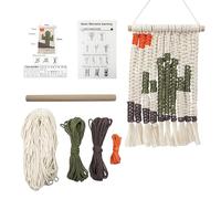 Frfik Boho, arazzo da parete in macramè, con cactus bohémien, decorativo, elegante, per principianti, macramè, per dormitorio, ufficio, appartamento, camera da, soggiorno