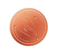 Frfik Disco per la pulizia del bagno degli uccelli in rame, disco di rame per la pulizia del bagno degli uccelli con supporto a tre punti, ciotola per uccelli fisica, purificatore d'acqua sicuro per