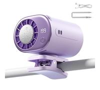 Frfik Piccolo ventilatore a morsetto, con display a LED, orientabile, per l'estate, ventilatore portatile USB con clip, per festival musicali, picnic, viaggi, campeggio, spiaggia, trasporti pubblici