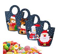 Frfik Sacchetti Natalizi Per Dolciumi - 4 Pezzi Borse Denim Per La Vigilia Di Natale - Borsa Riutilizzabile Per Torte Premi Cioccolatini Bottiglie Di Birra | Bambini Adulti Casa Vacanze Matrimonio