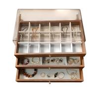 Frfik Scatola per gioielli in legno, in legno, a più strati, per bracciali, per gioielli, per la madre 'amica, le ragazze, la casa, l'artigianato, lo spogliatoio, la stanza