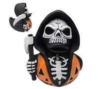 Frfik scheletro - triste mietitrice, 8 cm Horror Du, ck Statua in resina dettagliata per decorazioni gotiche e Halloween, ideale per librerie, cruscotti, display festivi e ornamenti per