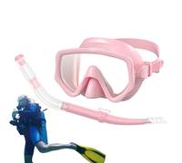 Frfik Set per snorkeling e snorkeling, in silicone, con maschera per il viso panoramica, attrezzatura per gli appassionati di sport acquatici, gite in spiaggia, attività subacquee