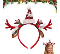 Frfik Strisce di Natale per le donne | Accessori per feste con corna di cervo e Babbo Natale,Accessori per le feste, per le donne e le feste scolastiche